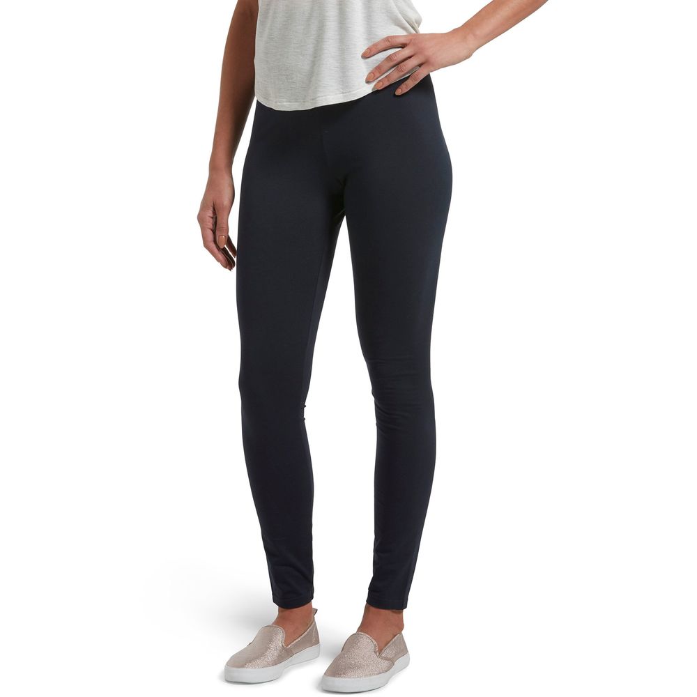 Hue Women's Travel Wide Waistband Cotton High Waist Leggings